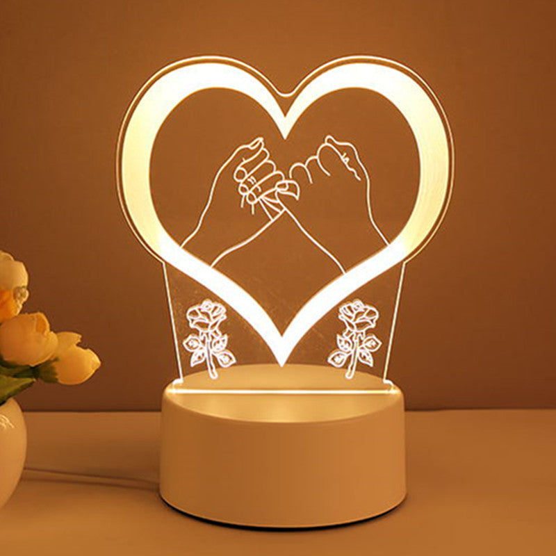 3D Acrylic LED Night Lamp – USB Neon Sign Decor