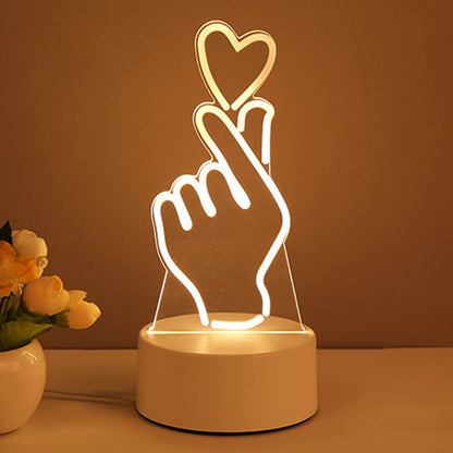 3D Acrylic LED Night Lamp – USB Neon Sign Decor