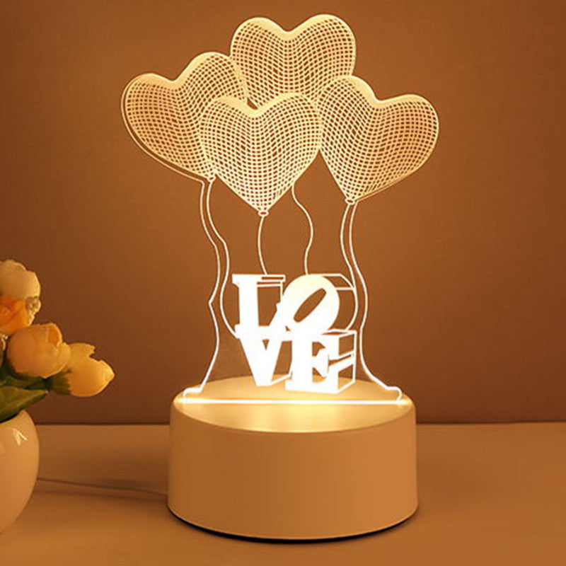 3D Acrylic LED Night Lamp – USB Neon Sign Decor