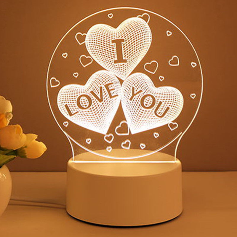 3D Acrylic LED Night Lamp – USB Neon Sign Decor