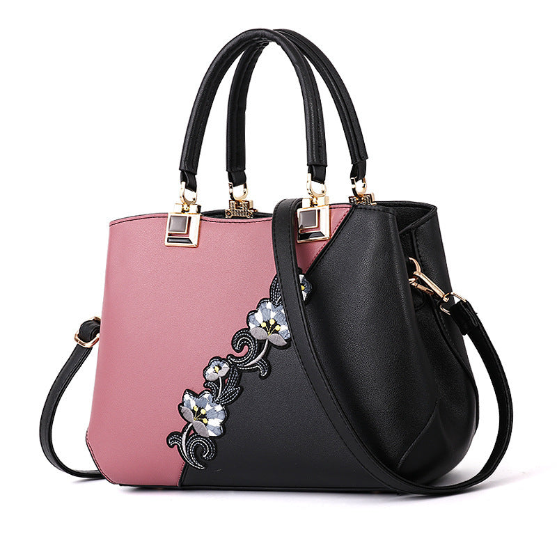 Contrasting color ladies bag handbag