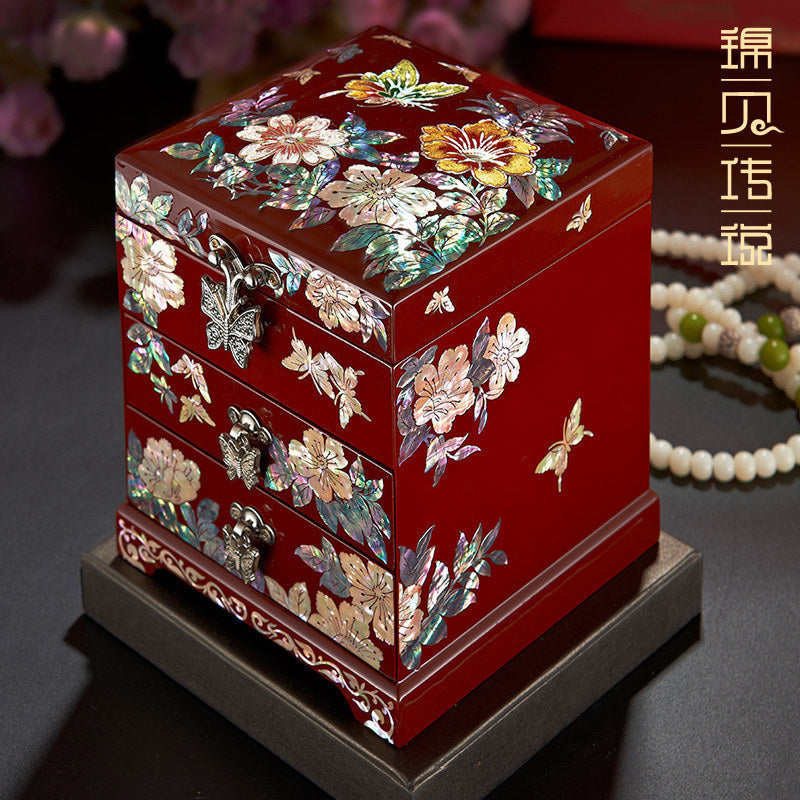 Mother-of-pearl Lacquer Wooden Jewellery Box