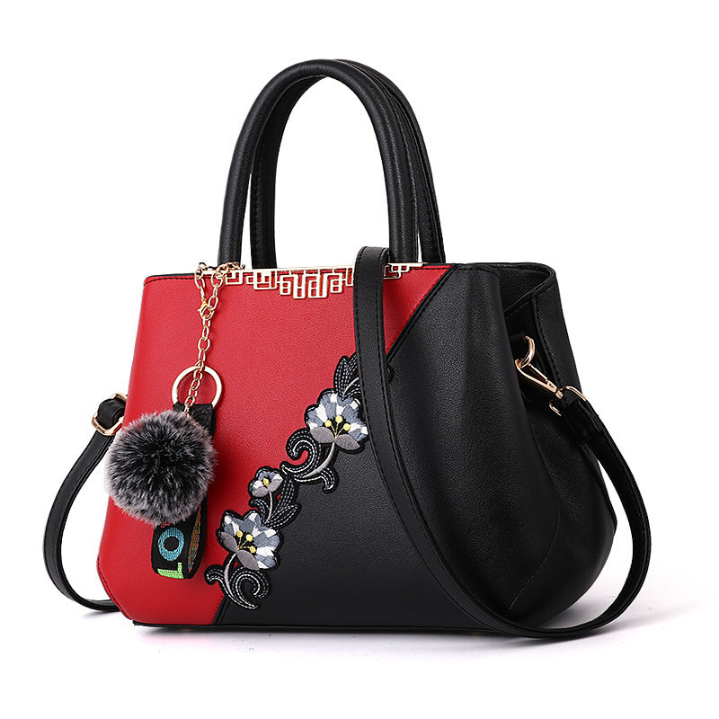 Contrasting color ladies bag handbag