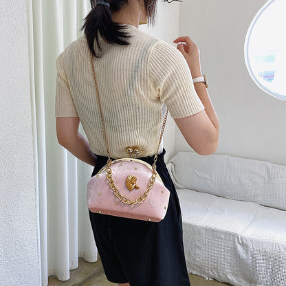 Girls velvet crossbody handbag