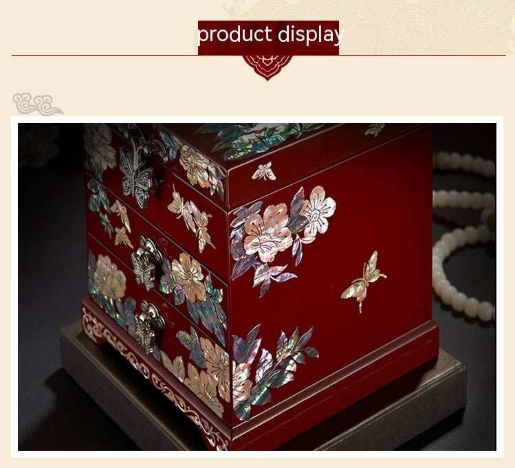 Mother-of-pearl Lacquer Wooden Jewellery Box