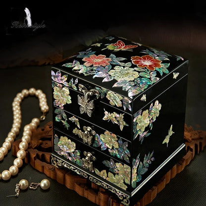 Mother-of-pearl Lacquer Wooden Jewellery Box