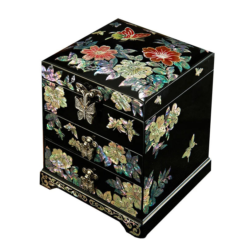 Mother-of-pearl Lacquer Wooden Jewellery Box