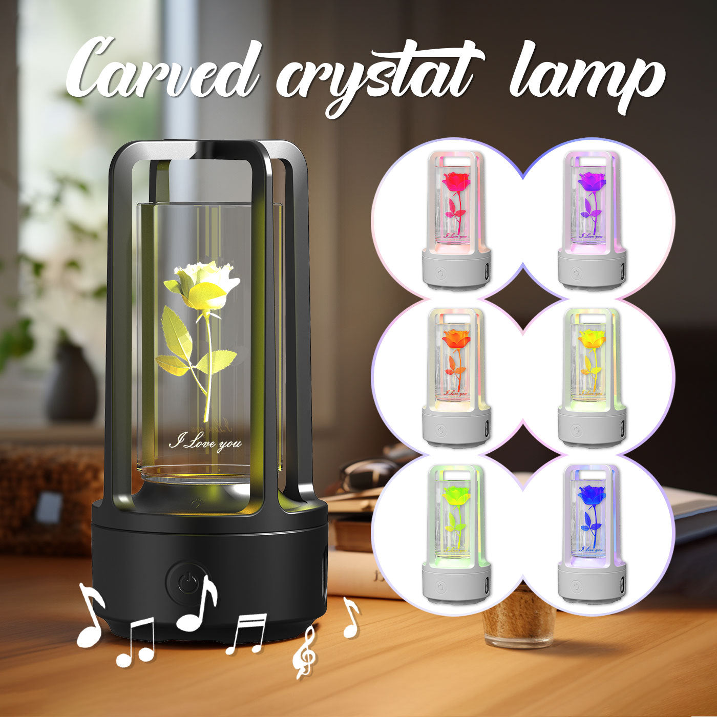 Crystal-Glow 2-in-1 Lamp & Speaker